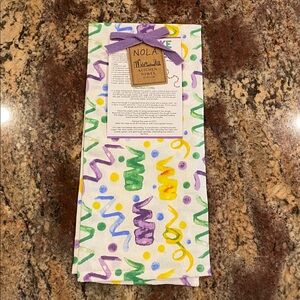 💜💛💚 “KING CAKE” Kitchen Towel, 18” x 28”, 100% Cotton, NEW / Tags + Recipe